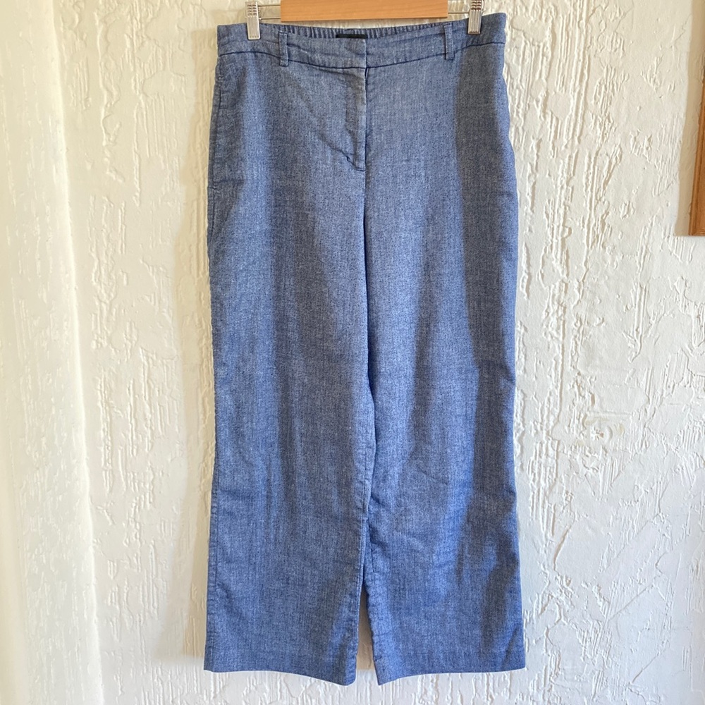 Express Blue Chambray Super High Rise Trouser Pants Size Medium